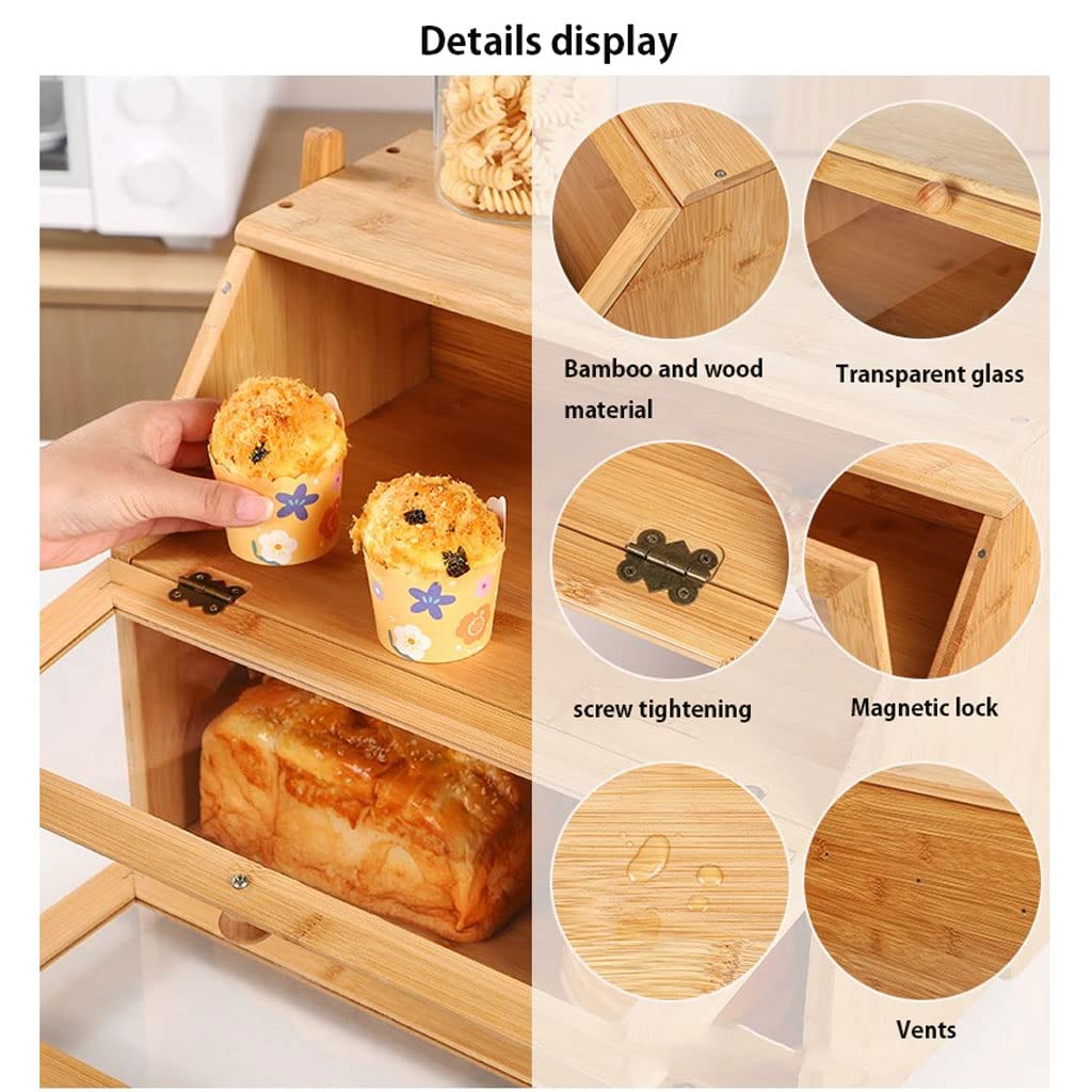 Amazon.co.jp: パンケース 保存 2層パン収納容器キッチン